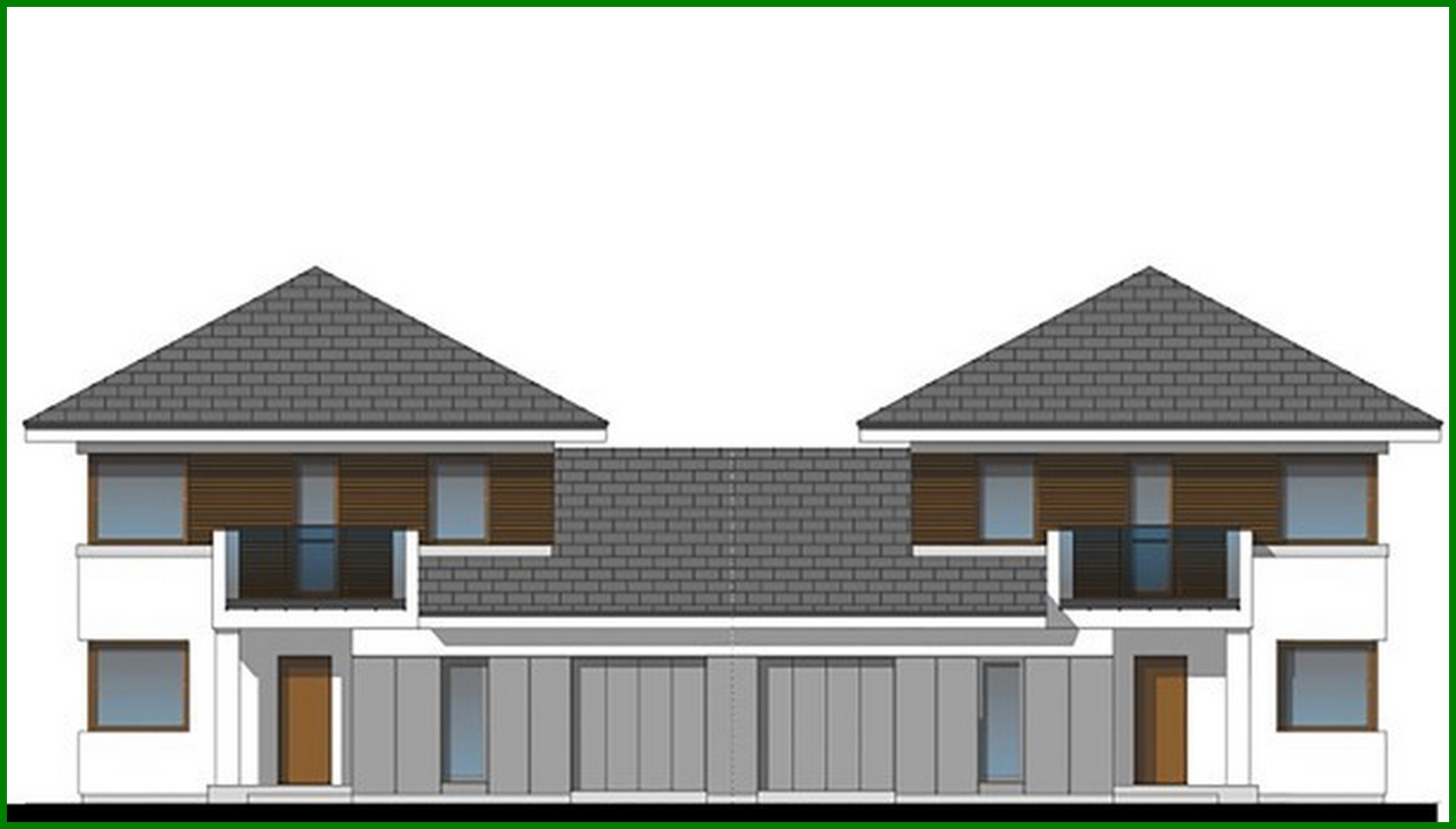 Visualization gallery - Townhouse with spacious living rooms and offices