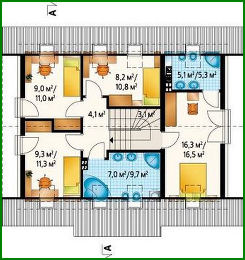 Visualization gallery - Cozy house building with a spacious living room