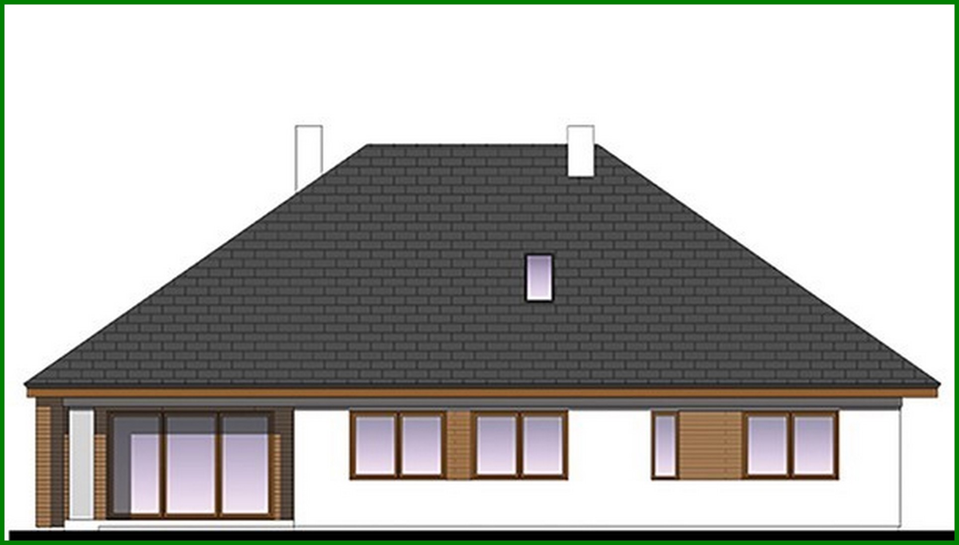 Visualization gallery - One-floor house project with four bedrooms and an office