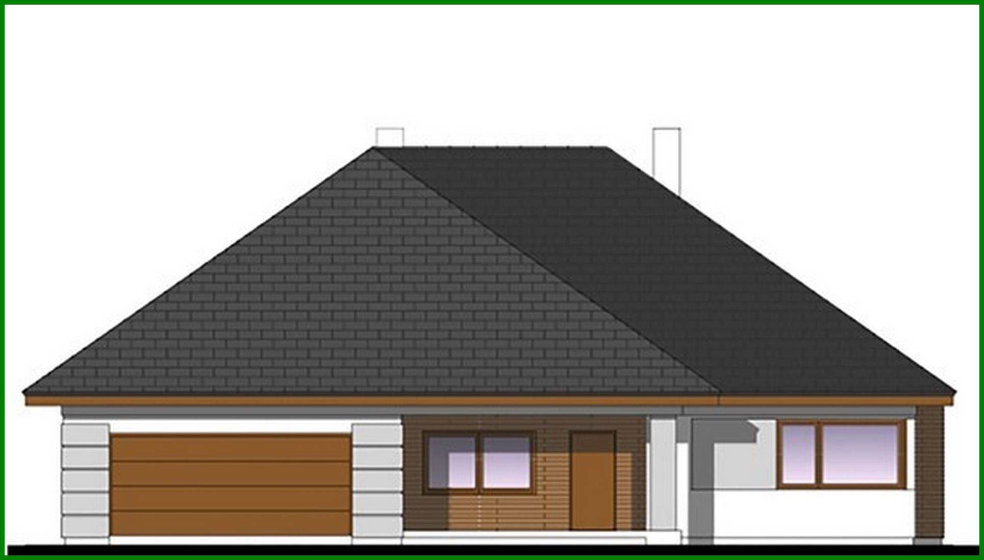 Visualization gallery - One-floor house project with four bedrooms and an office