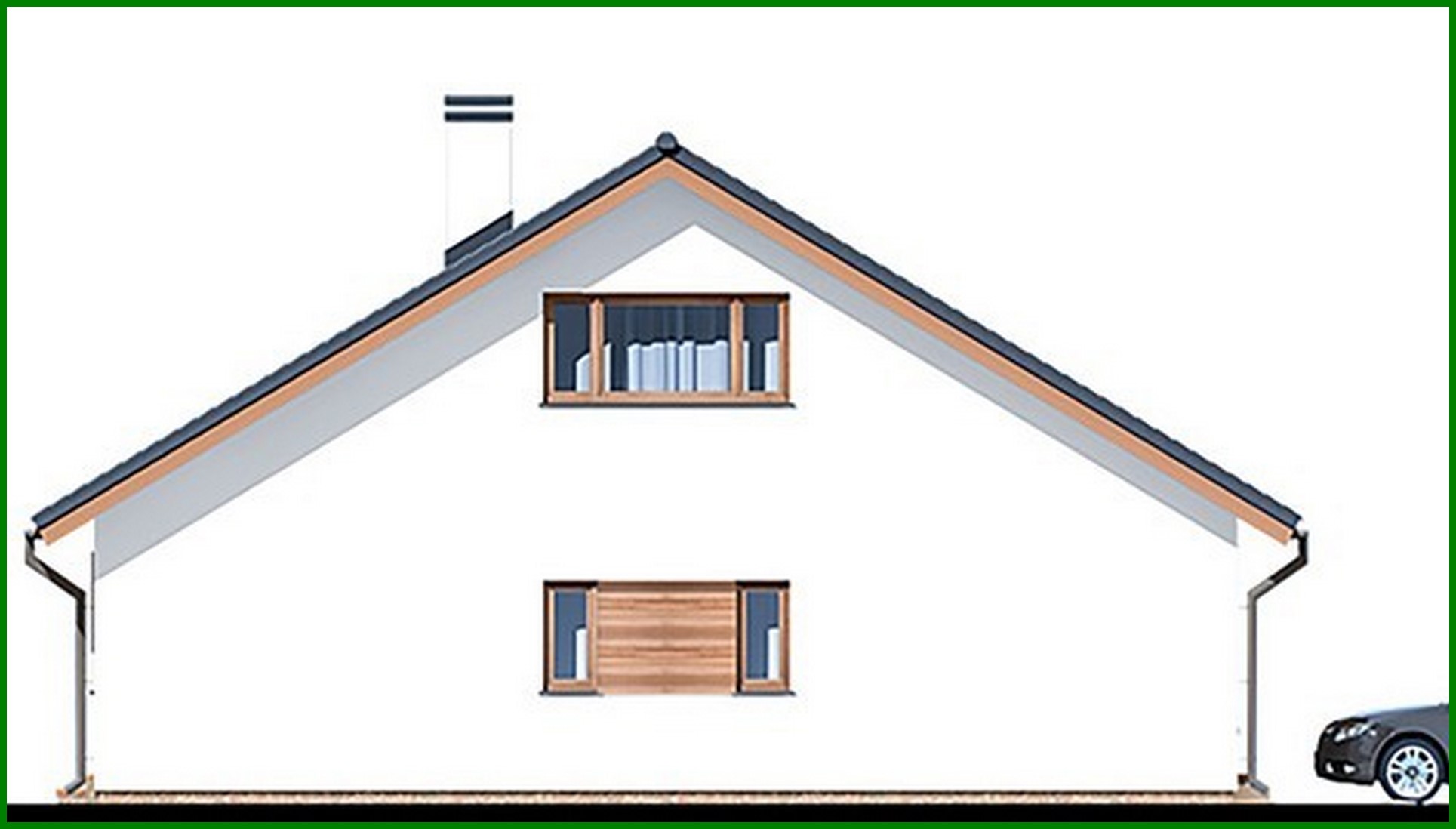 Visualization gallery - Modern house with an attic and a garage