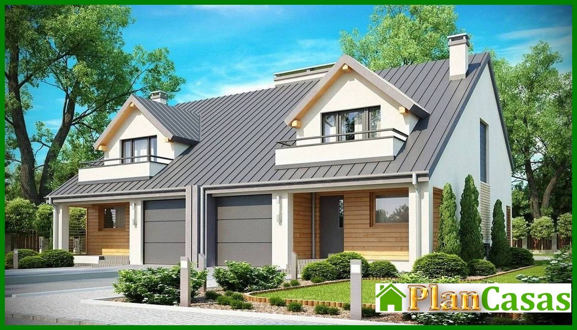 Visualization gallery - The project of an inexpensive cottage for two families