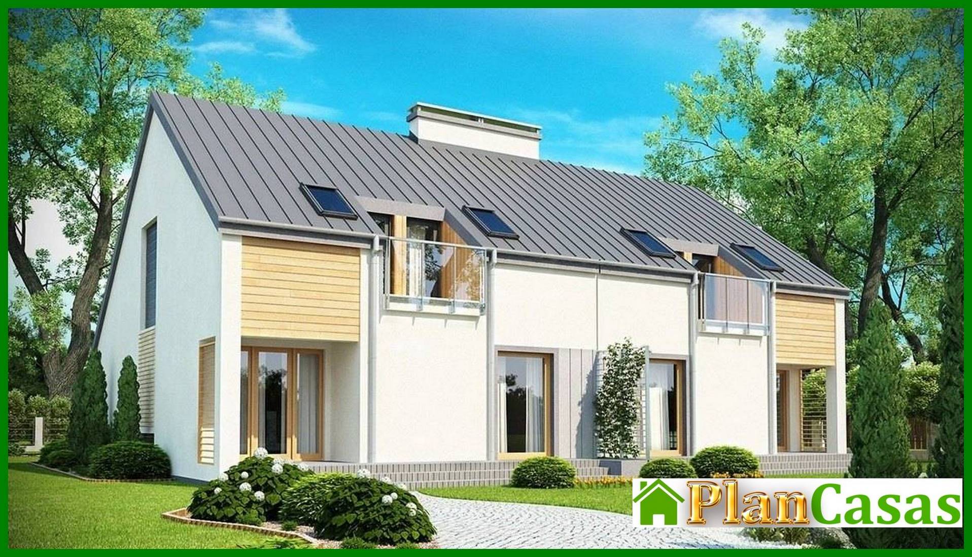 Visualization gallery - The project of an inexpensive cottage for two families