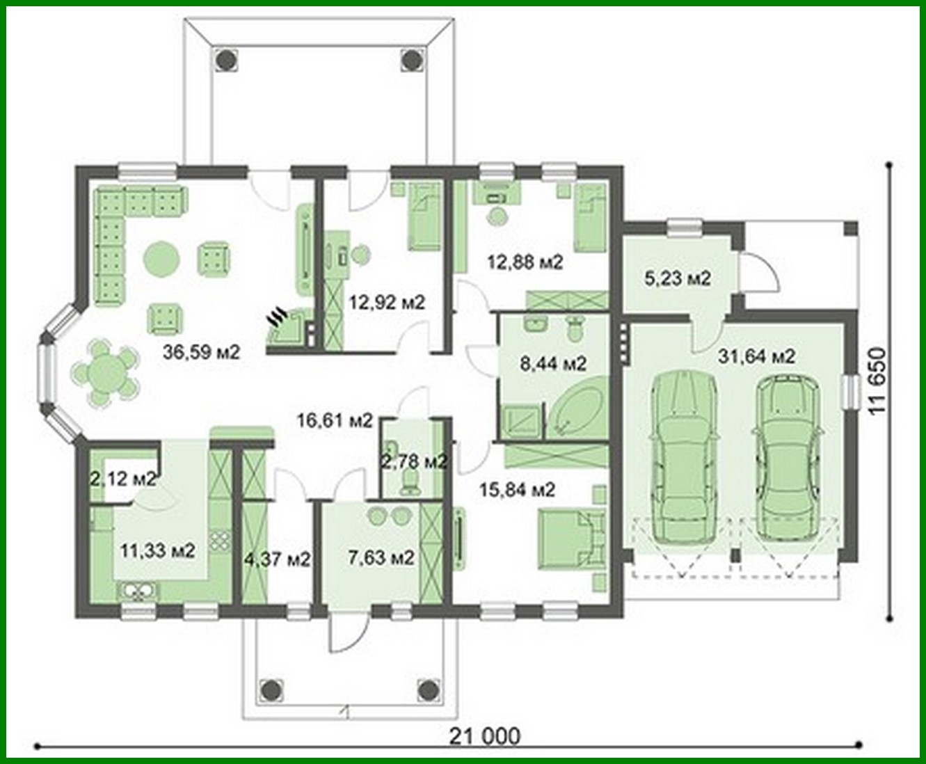 Visualization gallery - Luxury one-story house