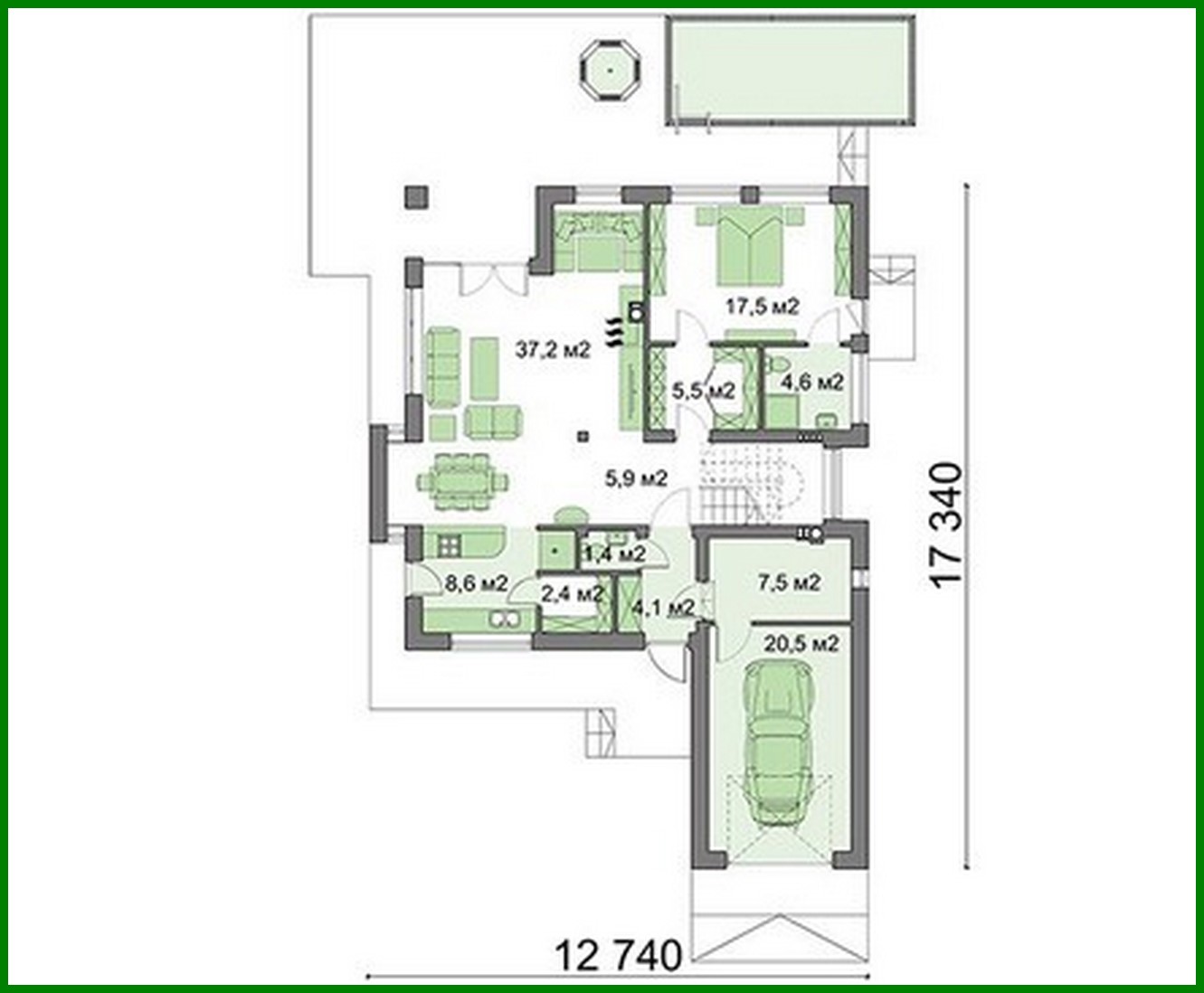 Visualization gallery - A chic house decorated with brick and wood