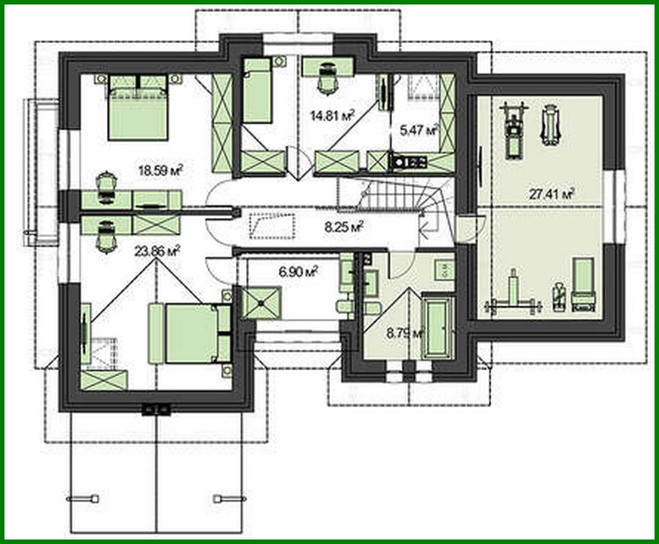 Visualization gallery - The original house with spacious personal rooms