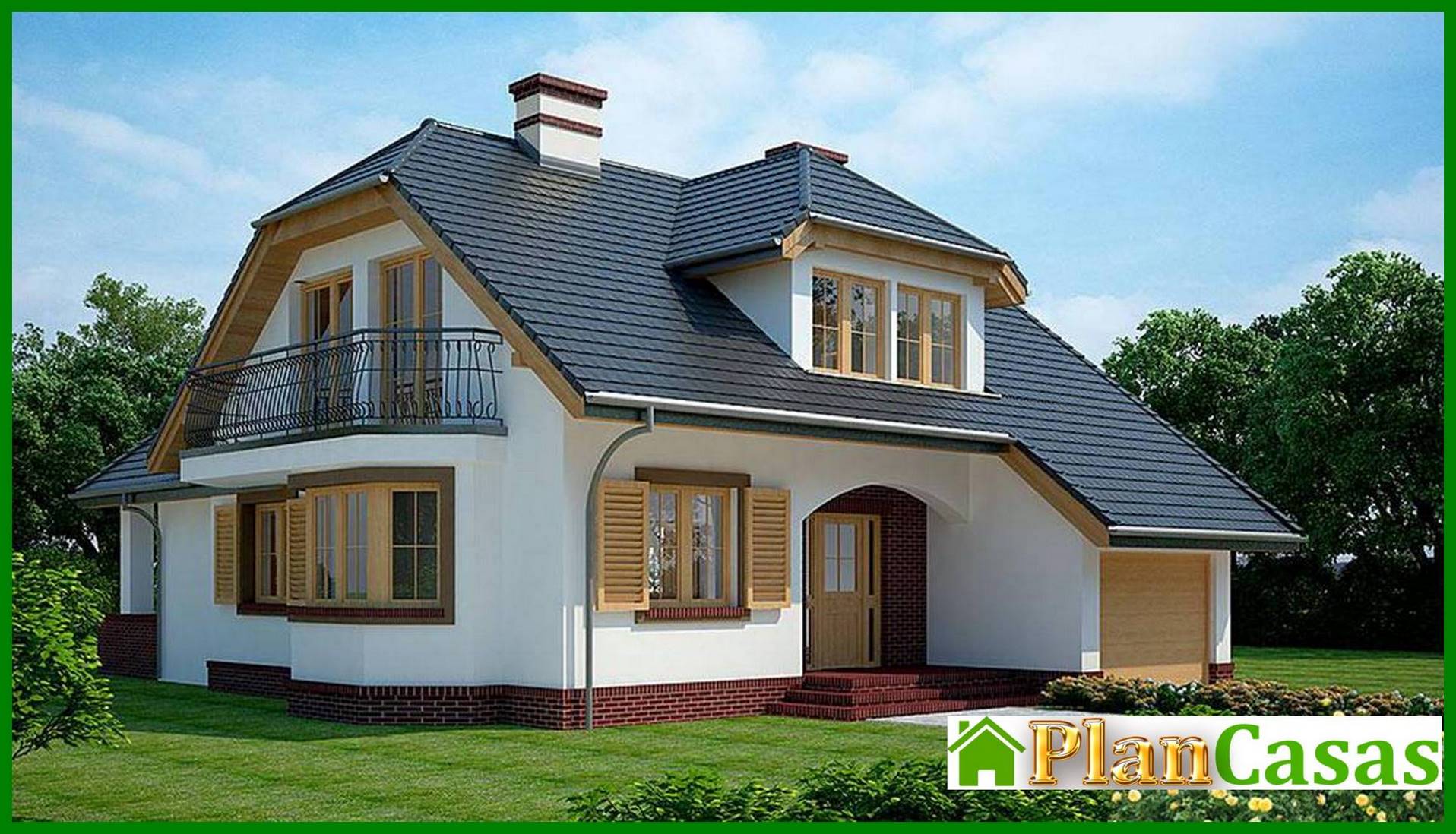 Visualization gallery - Classic two-story house with a garage