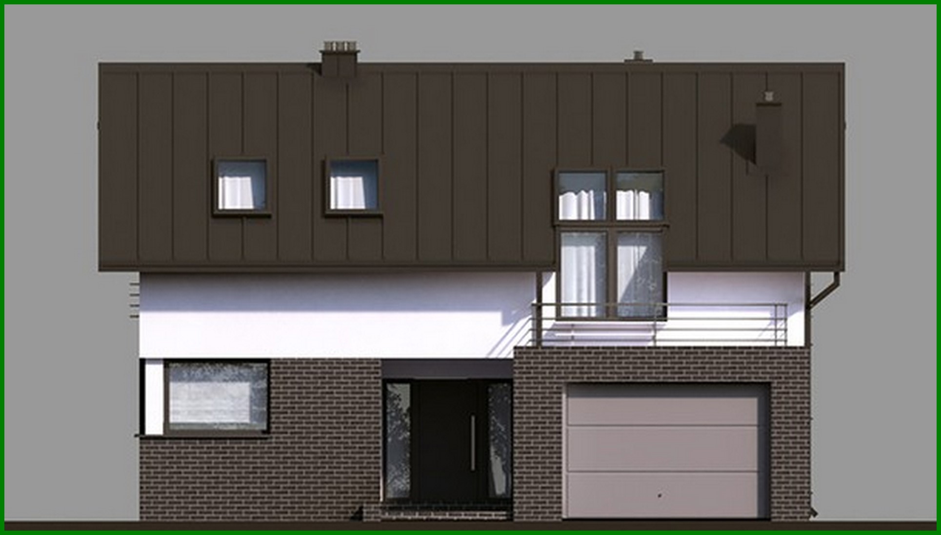 Visualization gallery - Elegant house with open terraces and balconies