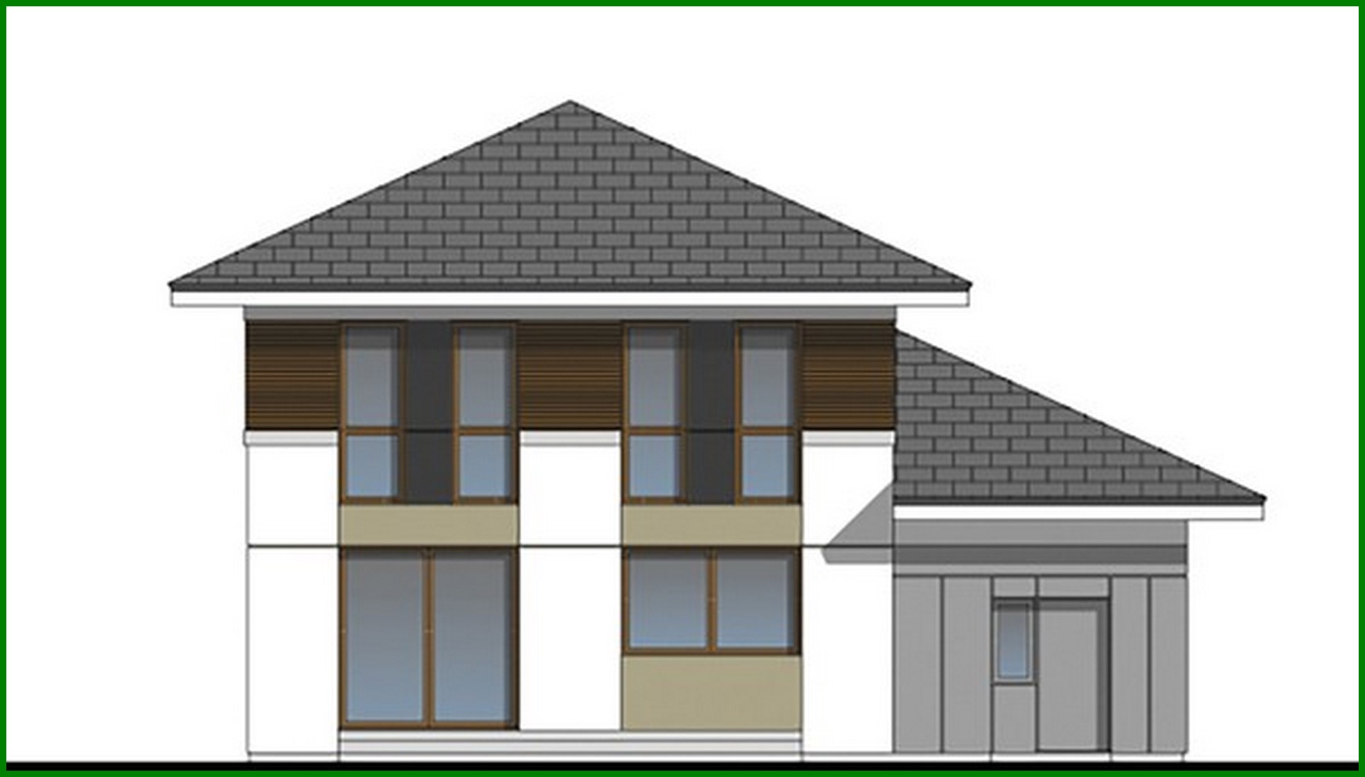 Visualization gallery - Beautiful two-story coffee color house