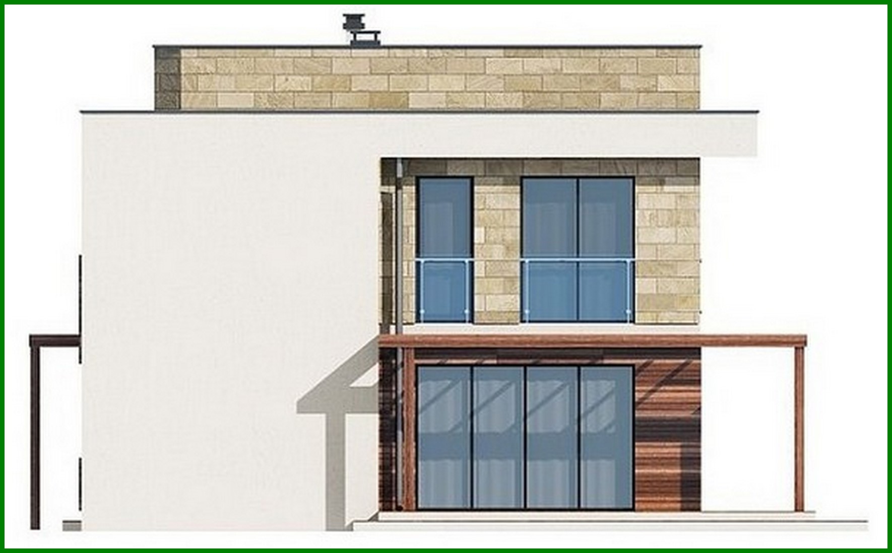 Visualization gallery - The project of a two-story mansion, made in a modern style