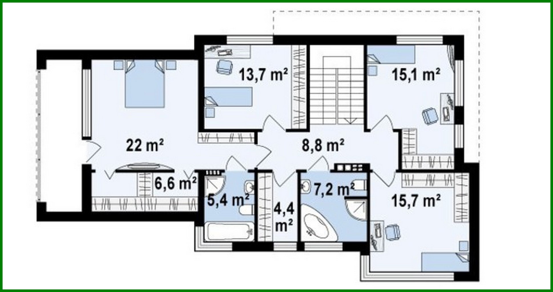 Visualization gallery - The project of a two-story mansion, made in a modern style
