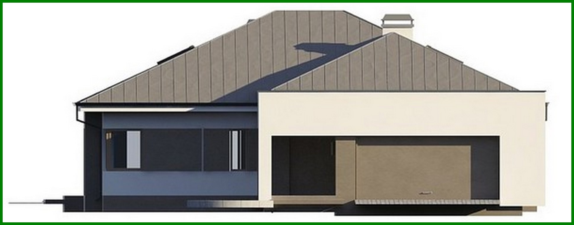 Visualization gallery - Three-bedroom house project with frontal garage