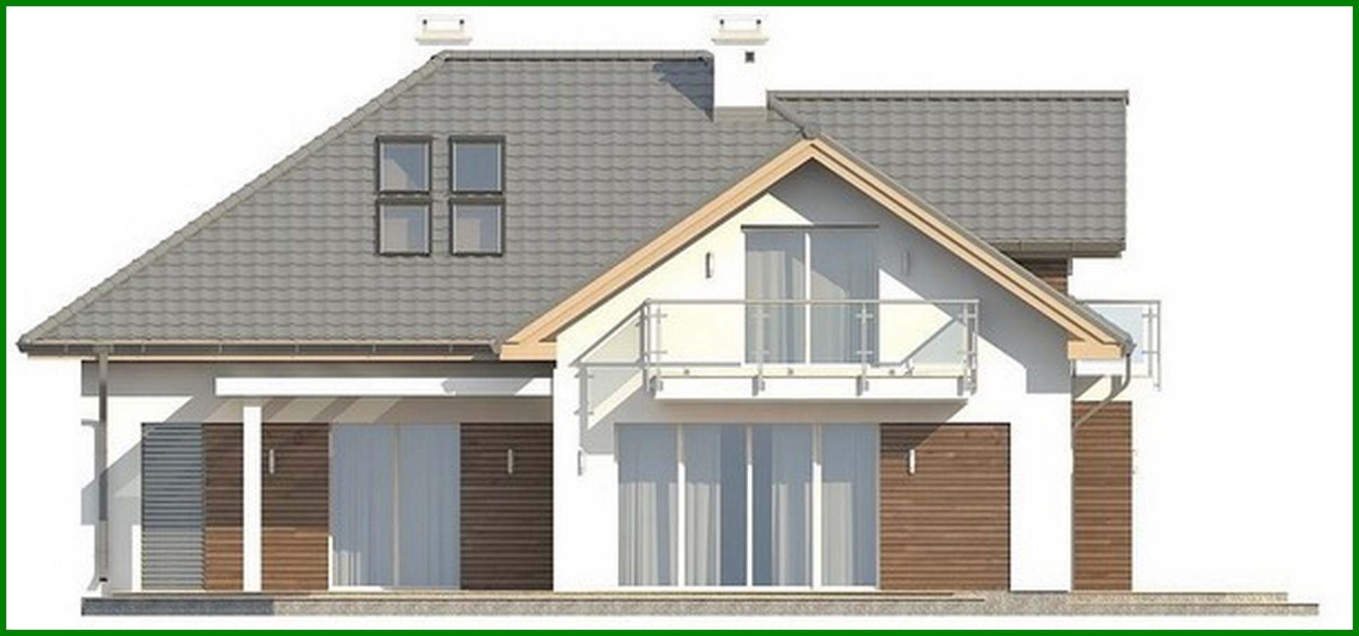 Visualization gallery - The project of a classic house with a garage and a beautiful attic