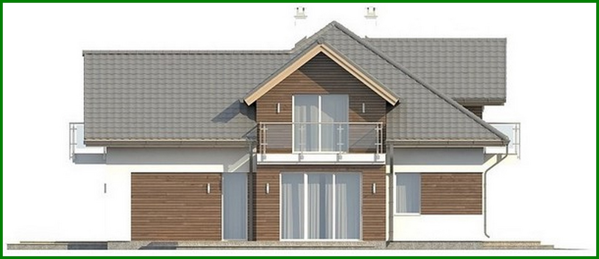 Visualization gallery - The project of a classic house with a garage and a beautiful attic