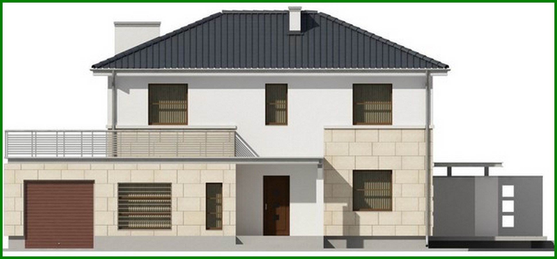 Visualization gallery - The project of a modern two-story house of simple construction