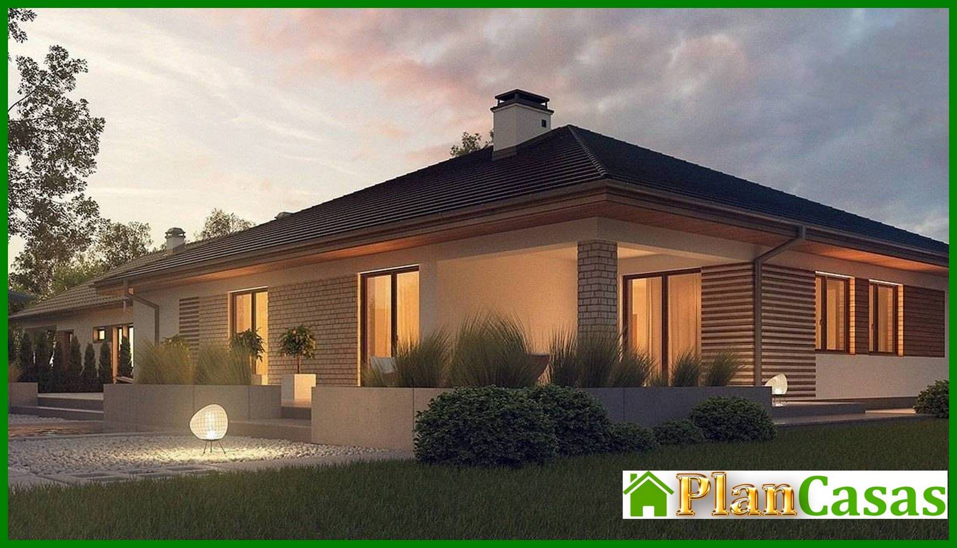 Visualization gallery - One-storey house project with a terrace