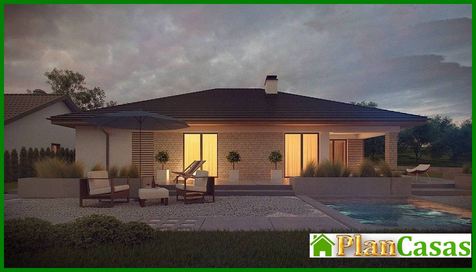 Visualization gallery - One-storey house project with a terrace