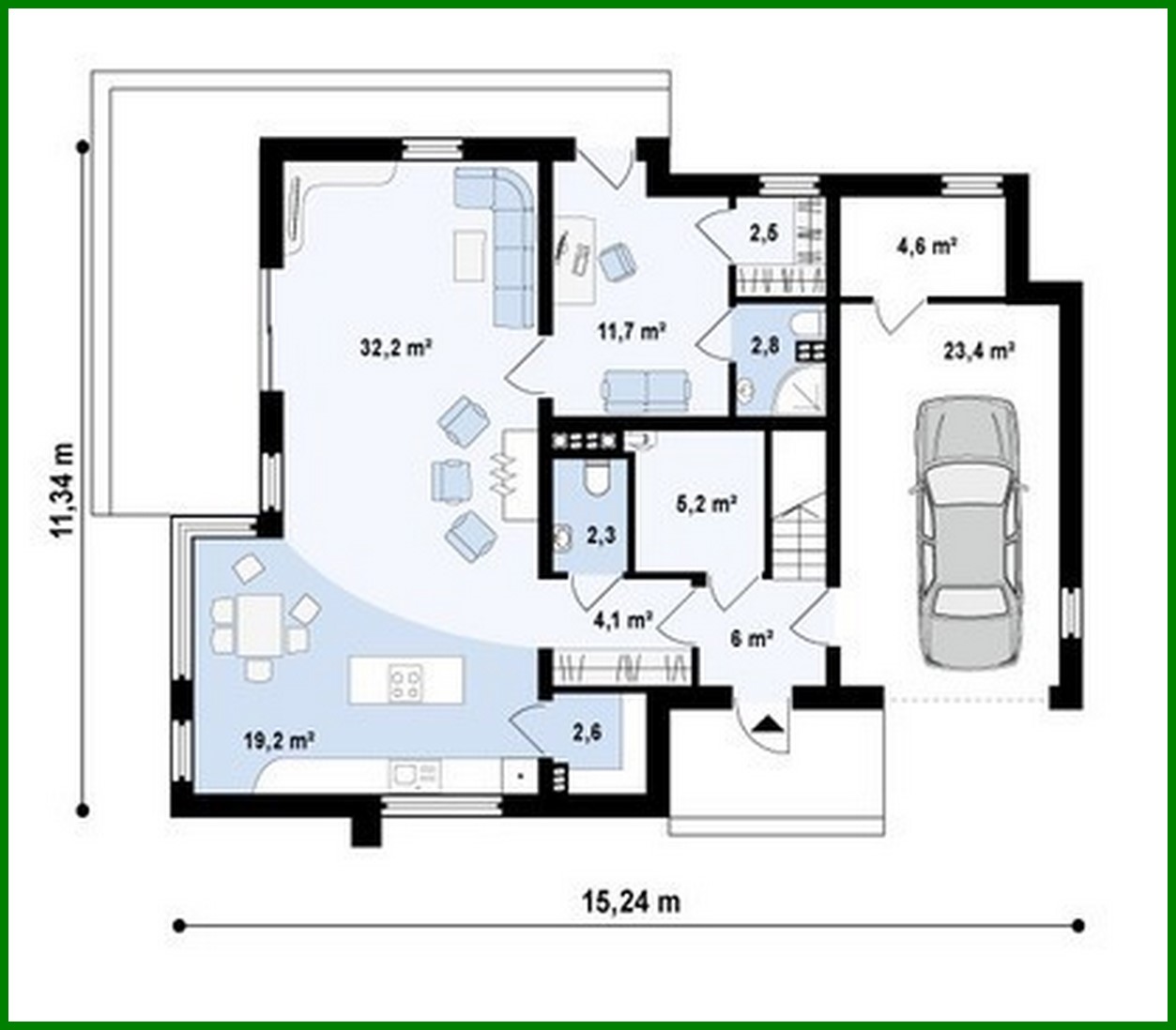 Visualization gallery - Project of a cottage with an office and a garage