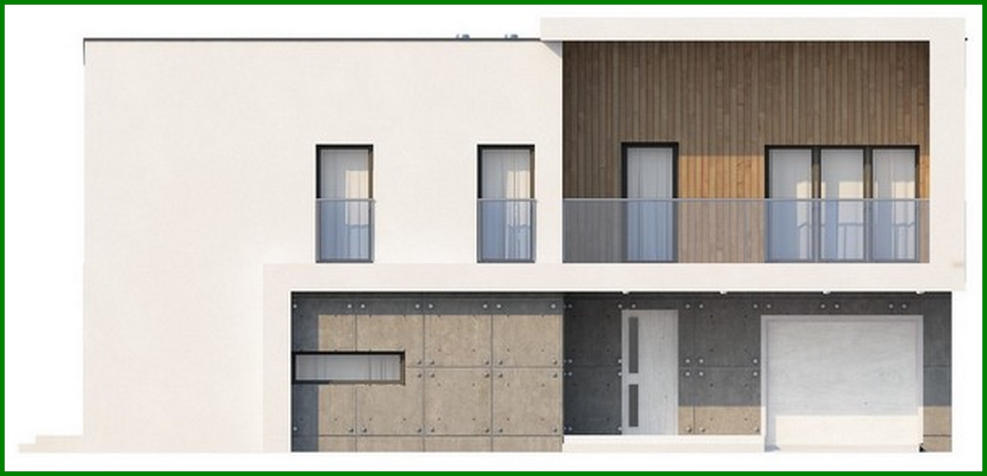 Visualization gallery - Project of a cottage with an office and a garage