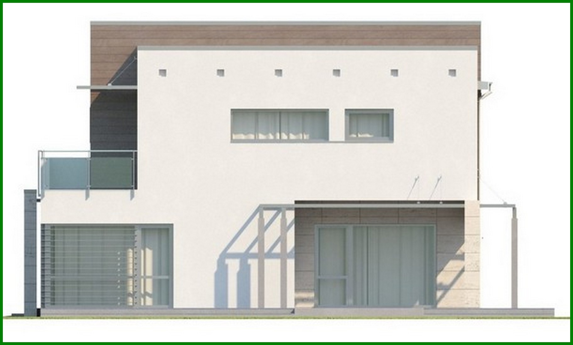 Visualization gallery - The project of a cottage with a garage for two cars