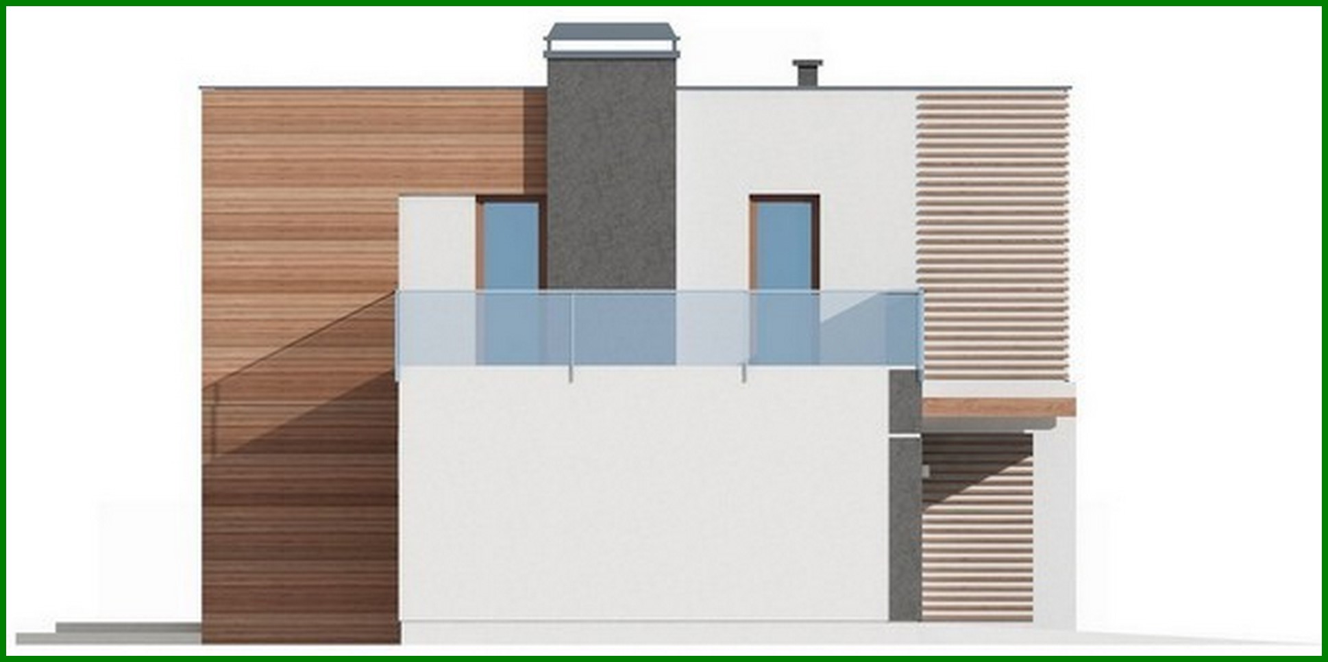 Visualization gallery - Modern project of a two-story cottage with a garage