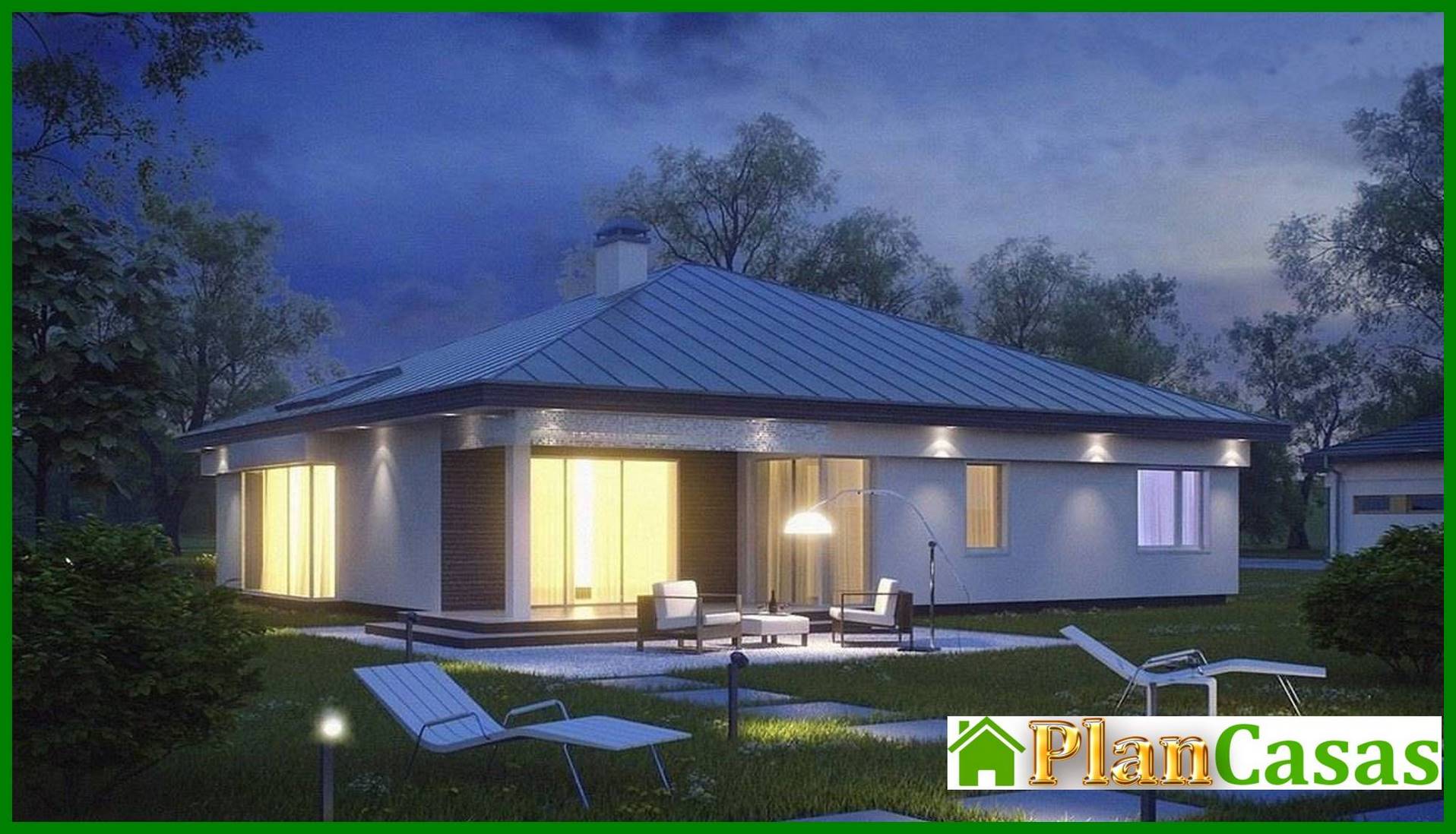 Visualization gallery - The project of a one-story cottage with a garage for two cars