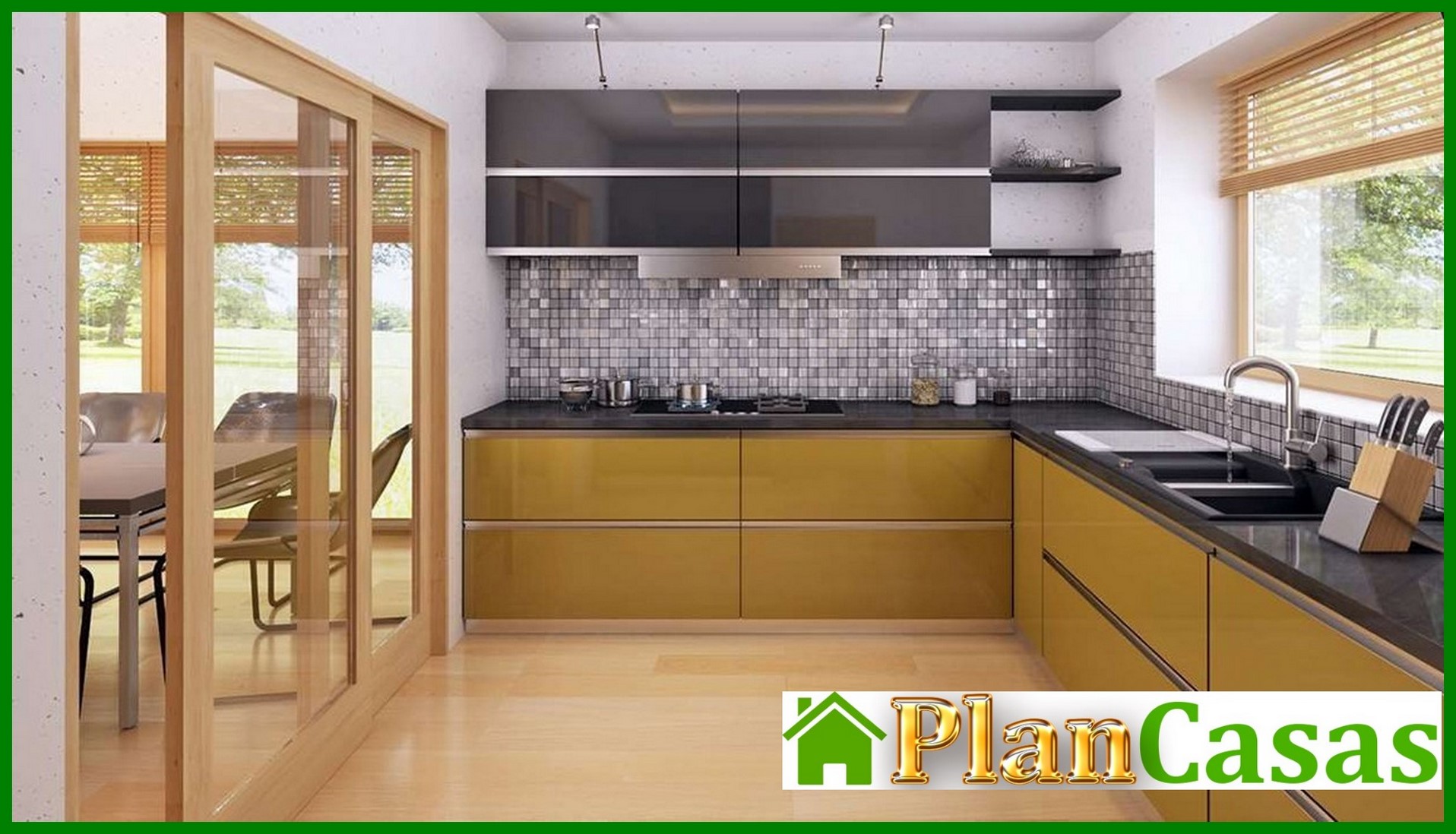 Visualization gallery - The project of a one-story cottage with a garage for two cars