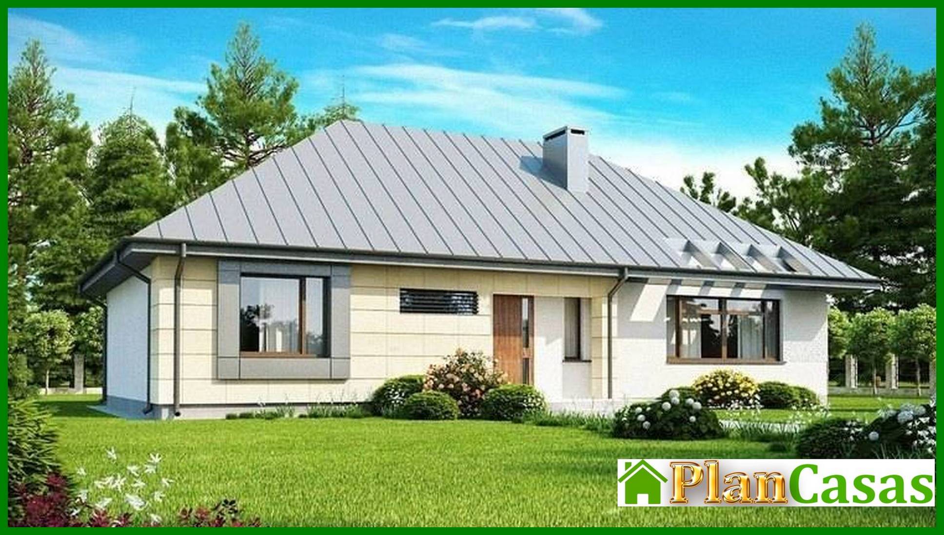 The project of a one-story classic cottage house plan