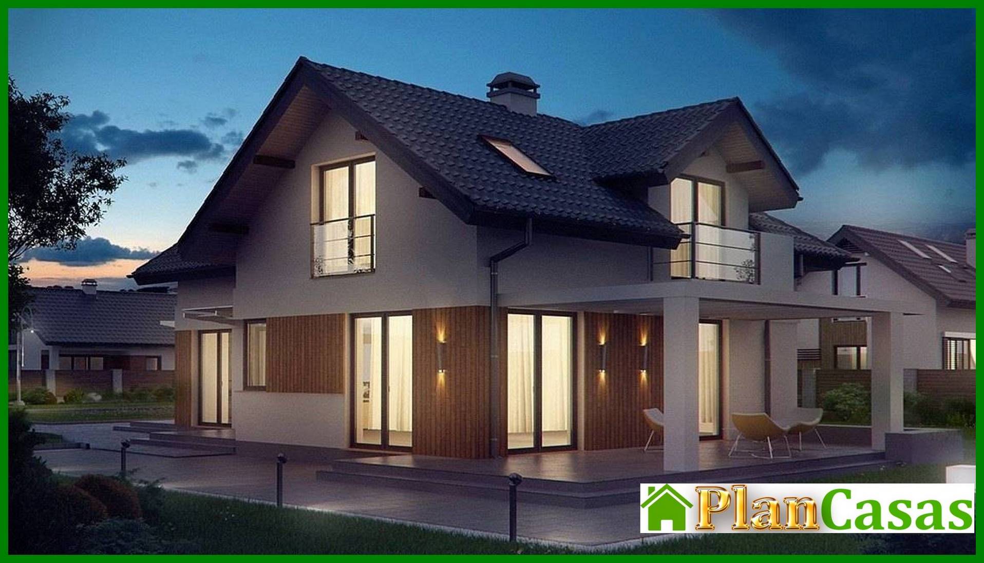 Visualization gallery - Project of a house with an attic and an additional room on the ground floor