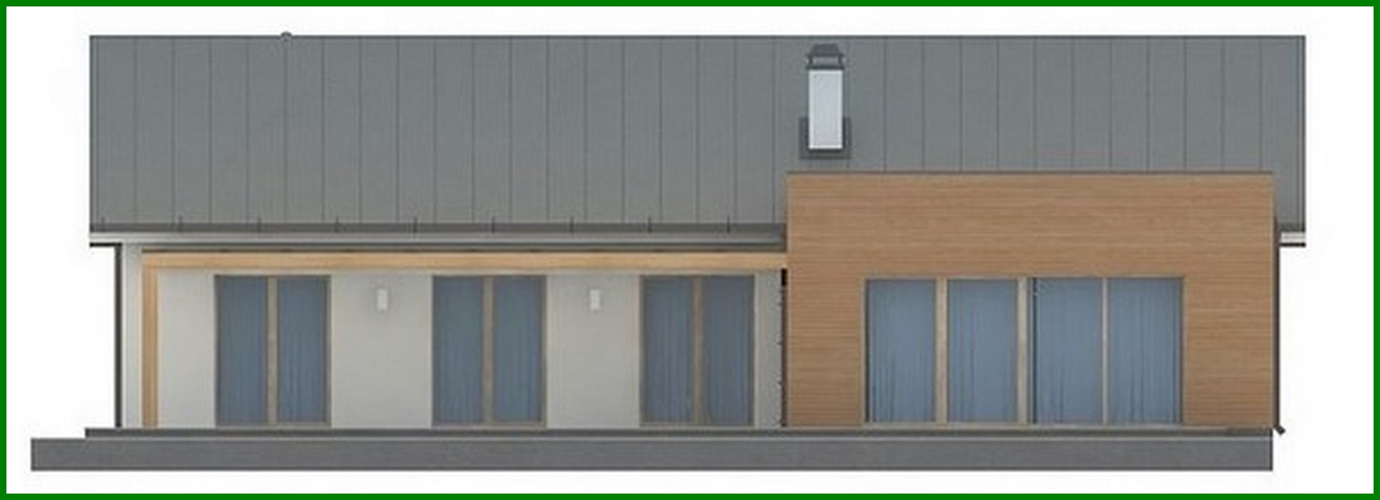 Visualization gallery - The project of a single-storey house of a simple form with a garage for two cars