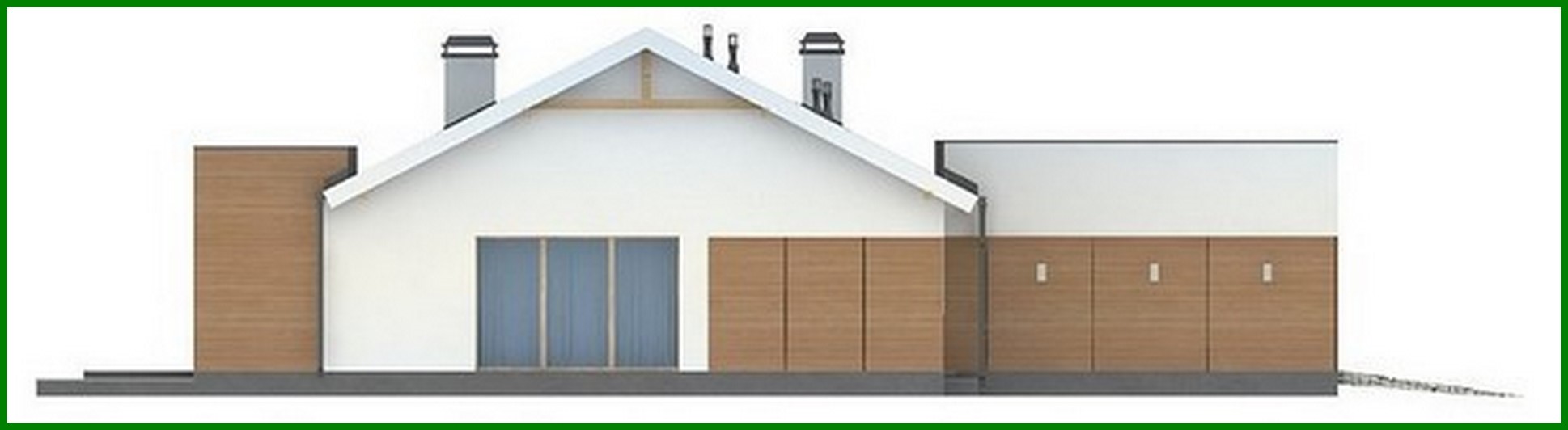 Visualization gallery - The project of a single-storey house of a simple form with a garage for two cars