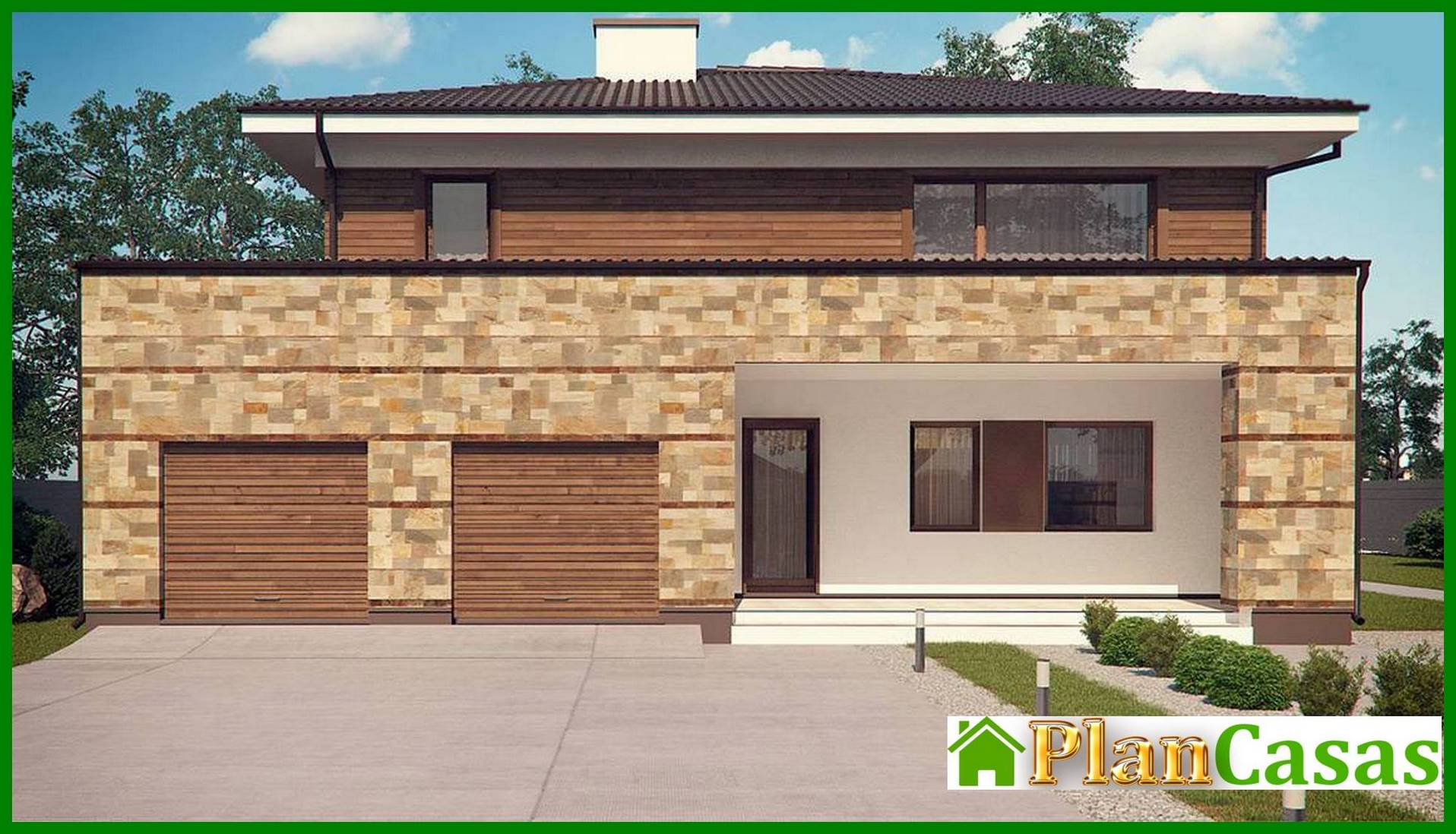 Visualization gallery - The project of a spacious two-story house with a sauna