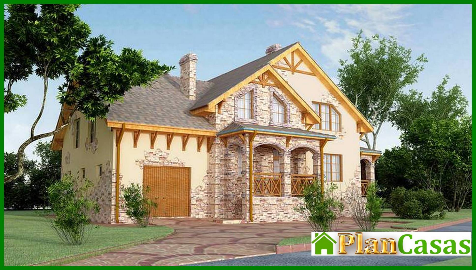 Beautiful two-story house with a spacious living room house plan
