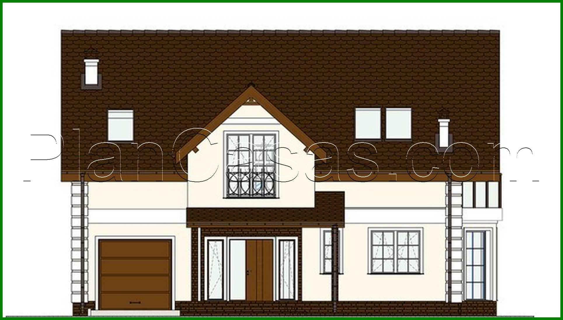 Visualization gallery - The project of a chic country house with a bay window and beautiful balconies