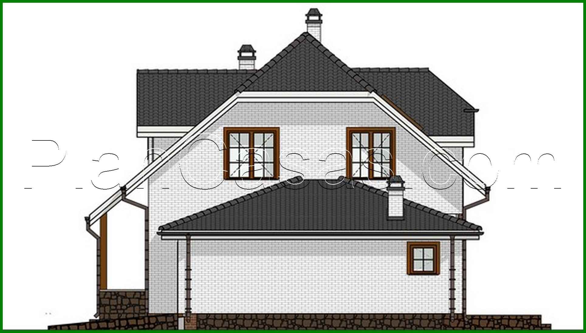 Visualization gallery - Amazing two-story house with bay window and built-in garage