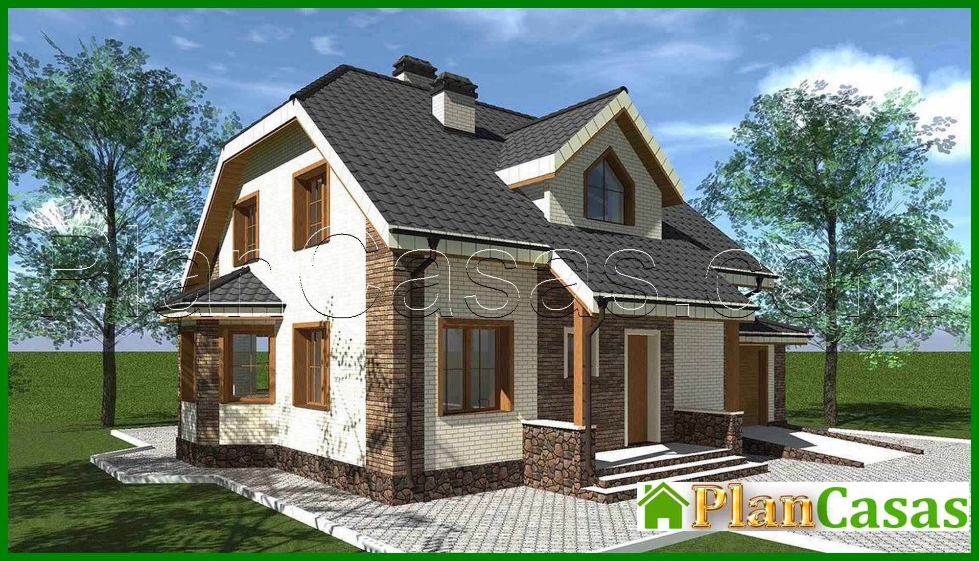 Visualization gallery - Amazing two-story house with bay window and built-in garage