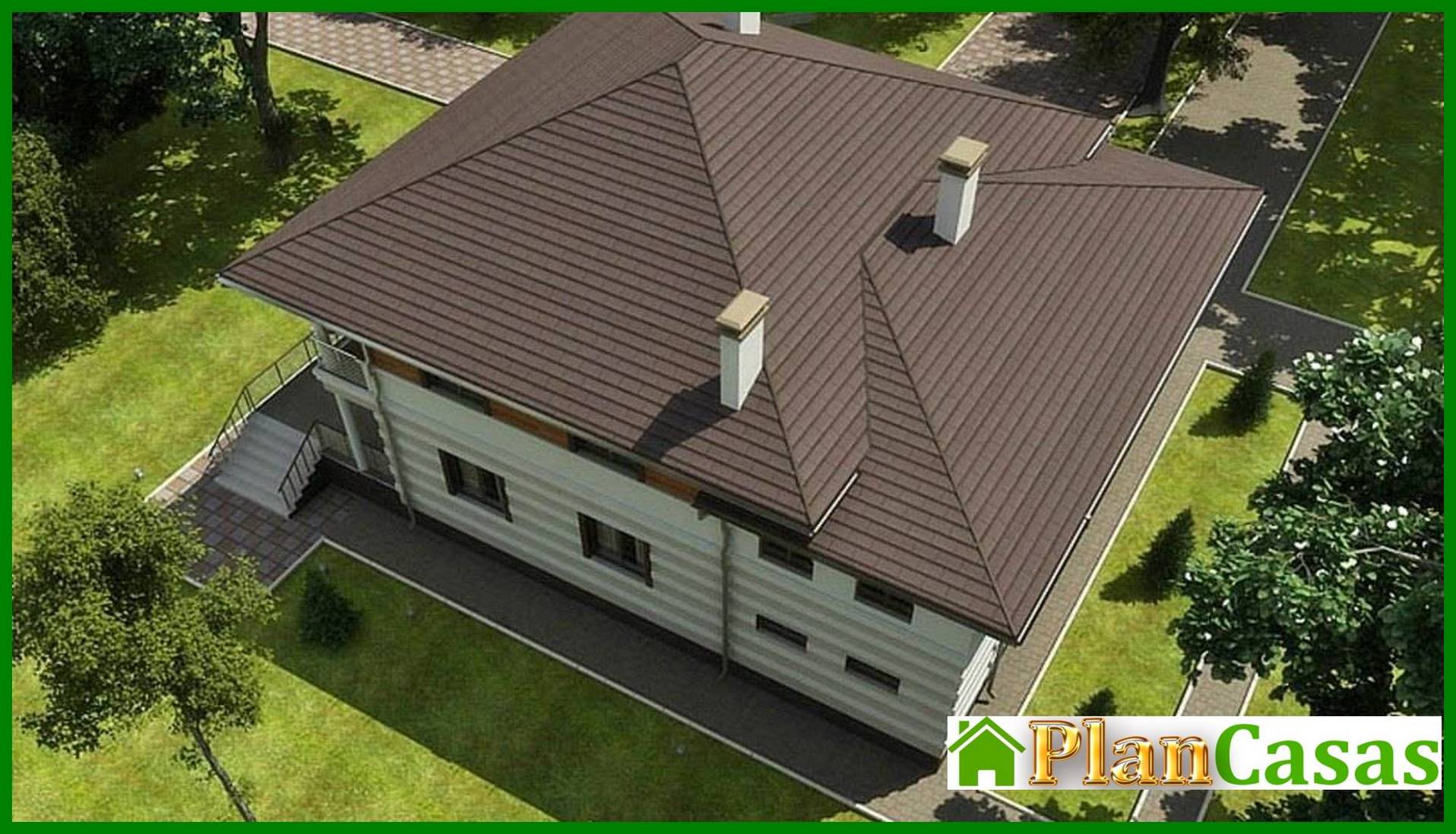 Visualization gallery - Architectural project of a country mansion with a terrace