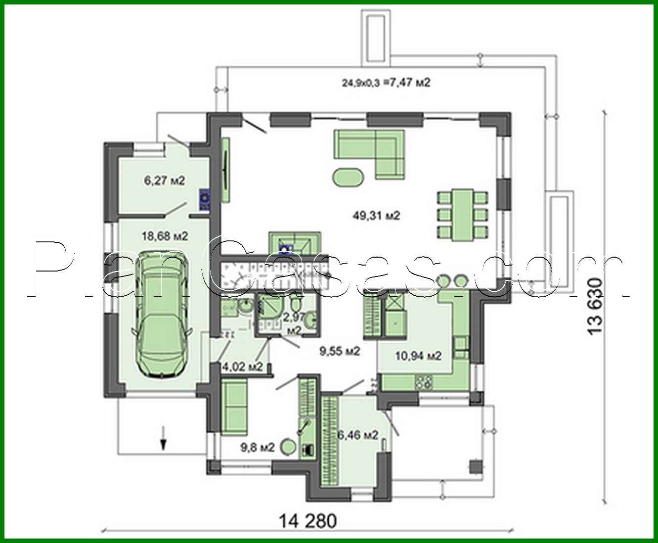 Visualization gallery - Project of a stylish two-story residential building with a beautiful balcony