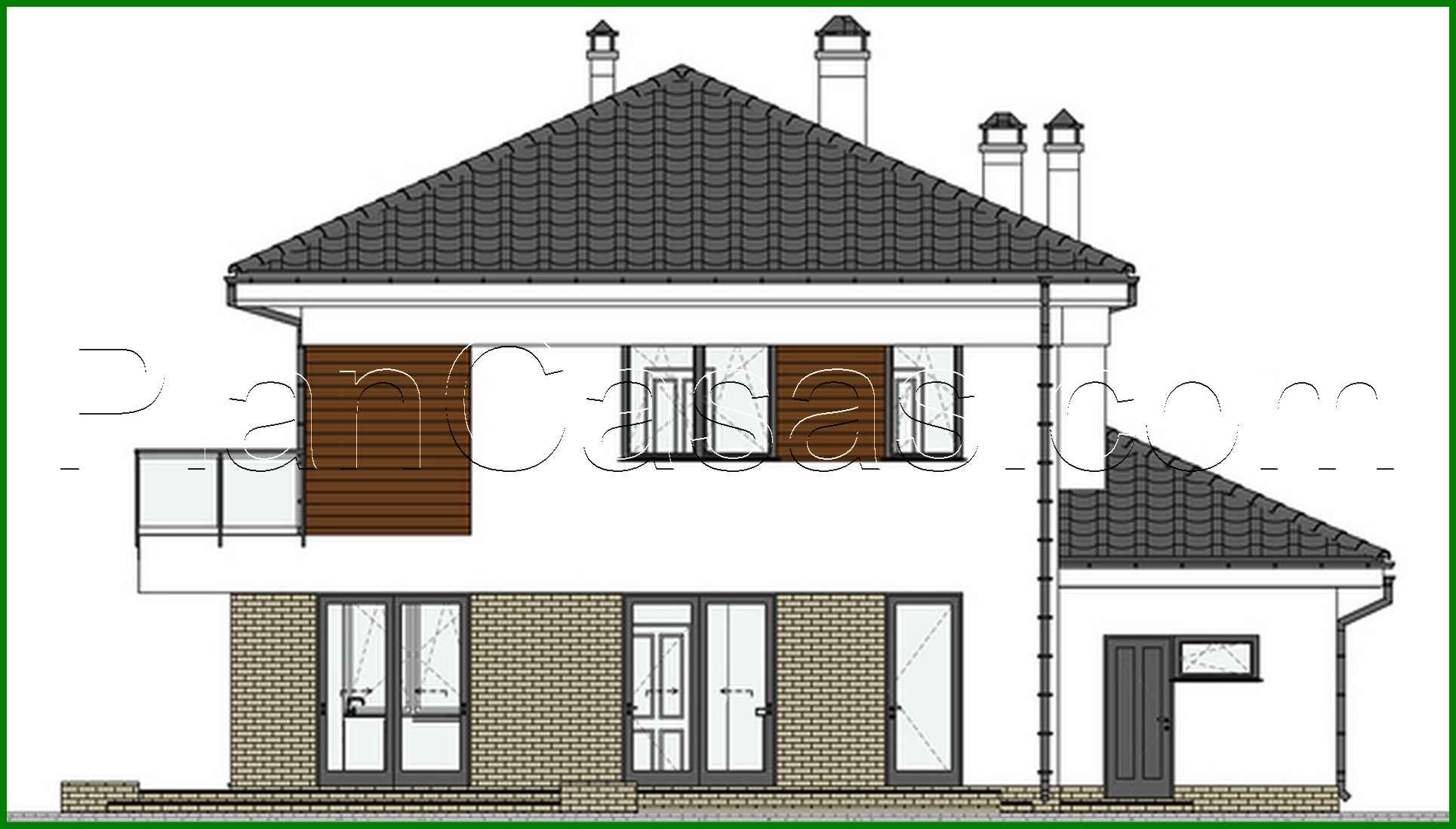 Visualization gallery - Project of a stylish two-story residential building with a beautiful balcony