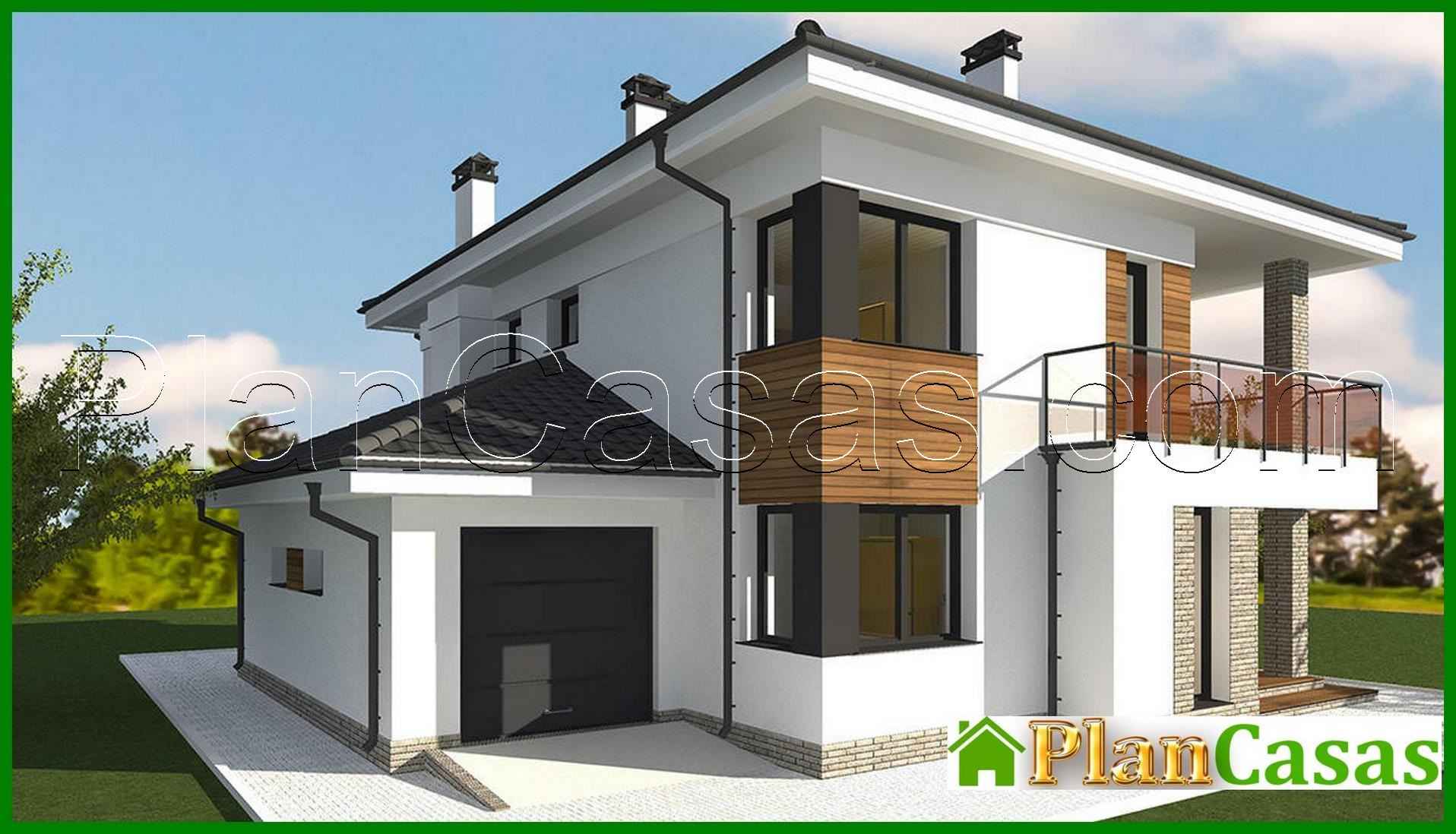 Visualization gallery - Project of a stylish two-story residential building with a beautiful balcony
