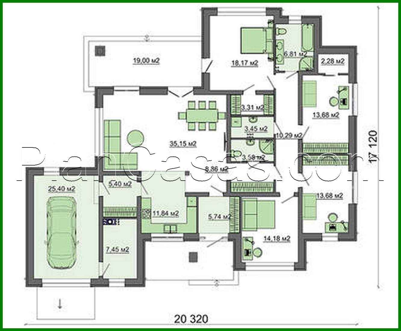 Visualization gallery - The Plan for building a one-story country house