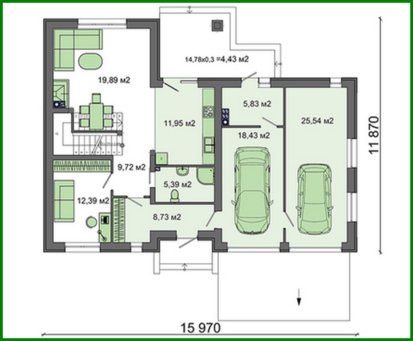 Visualization gallery - The project of a two-story house with a luxury garage