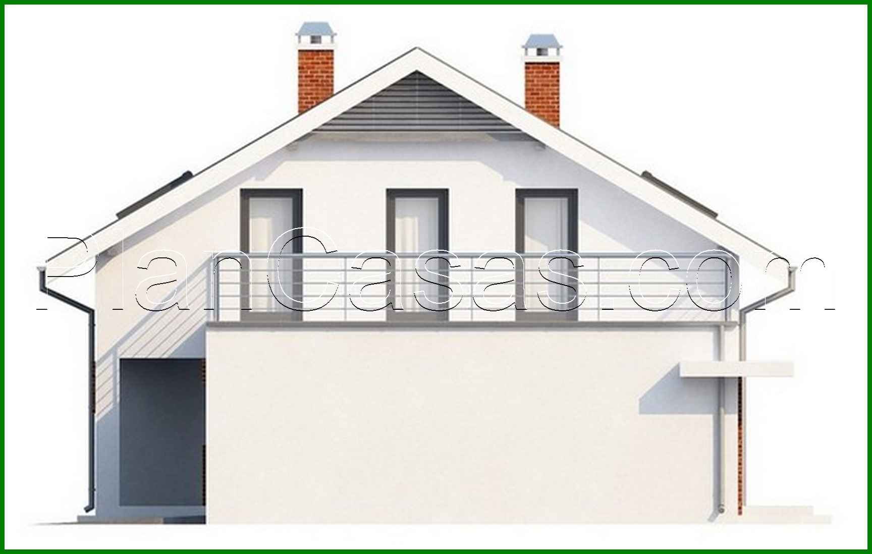 Visualization gallery - Cottage project with built-in garage and 2 bedrooms