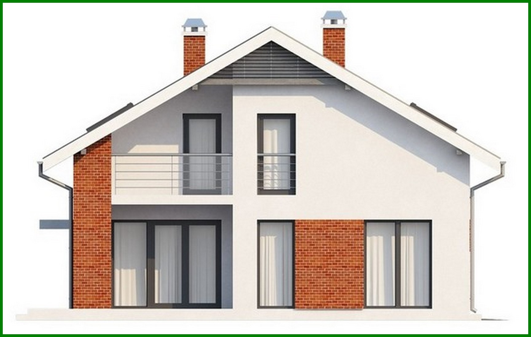 Visualization gallery - Cottage project with built-in garage and 2 bedrooms