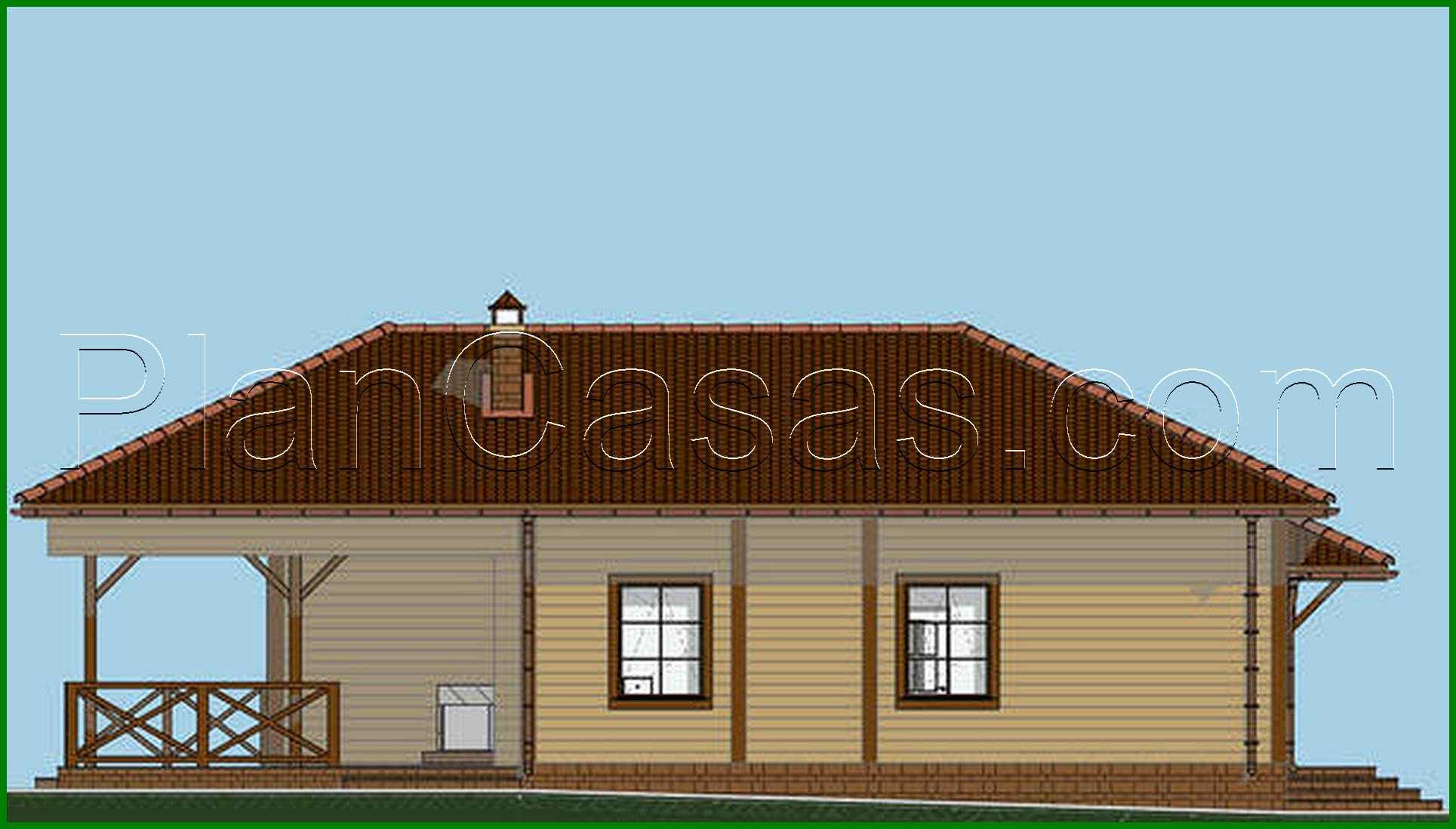 Visualization gallery - The project of a magnificent one-story house with a fireplace and barbecue