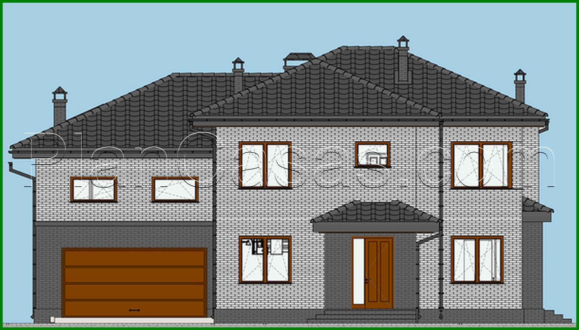 Visualization gallery - Plan of a two-story house with a garage for 2 cars