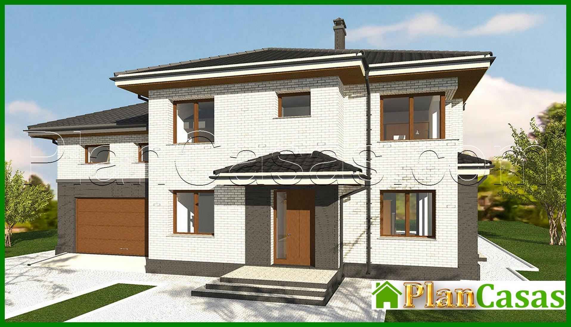 Visualization gallery - Plan of a two-story house with a garage for 2 cars