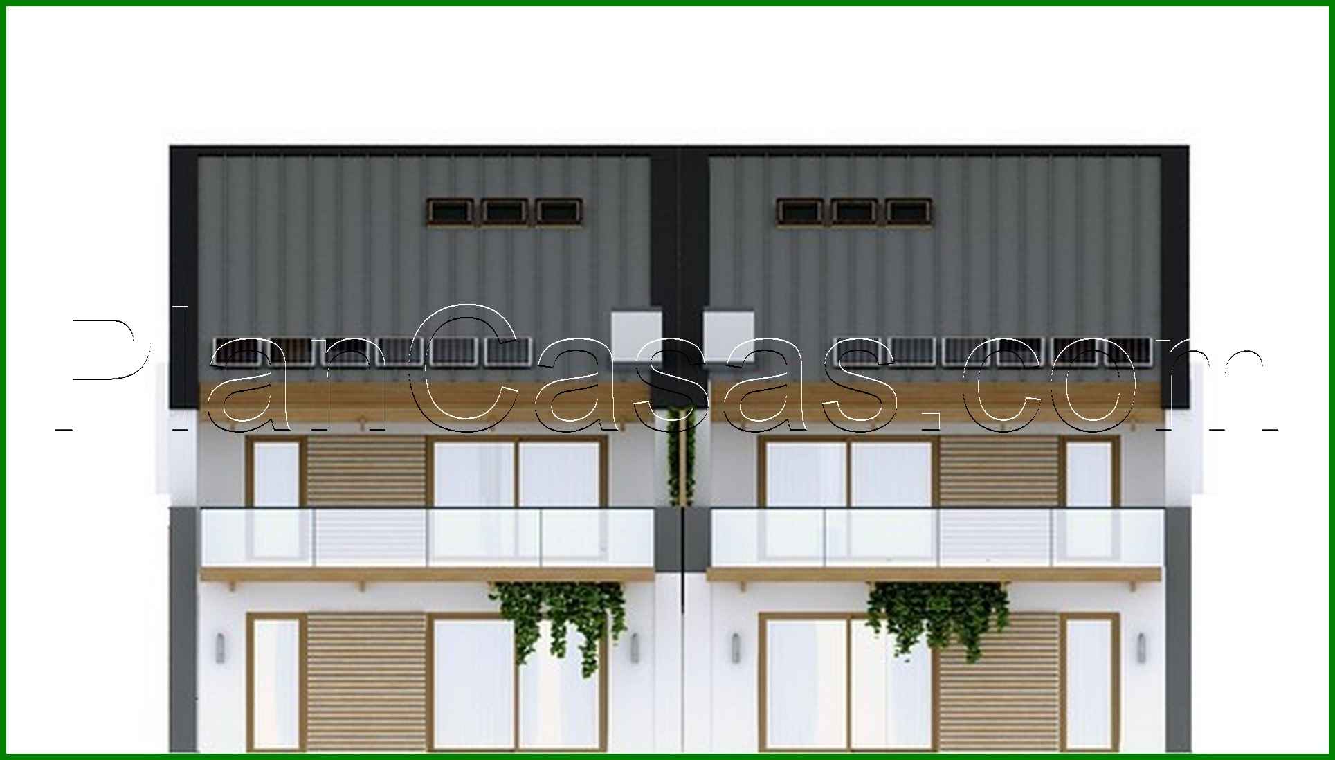 Visualization gallery - Modern stylish two-family house with spacious balconies on the second floor