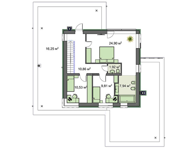 Visualization gallery - The project of a modern two-story cottage with an area of 250 square meters. m in the style of minimalism