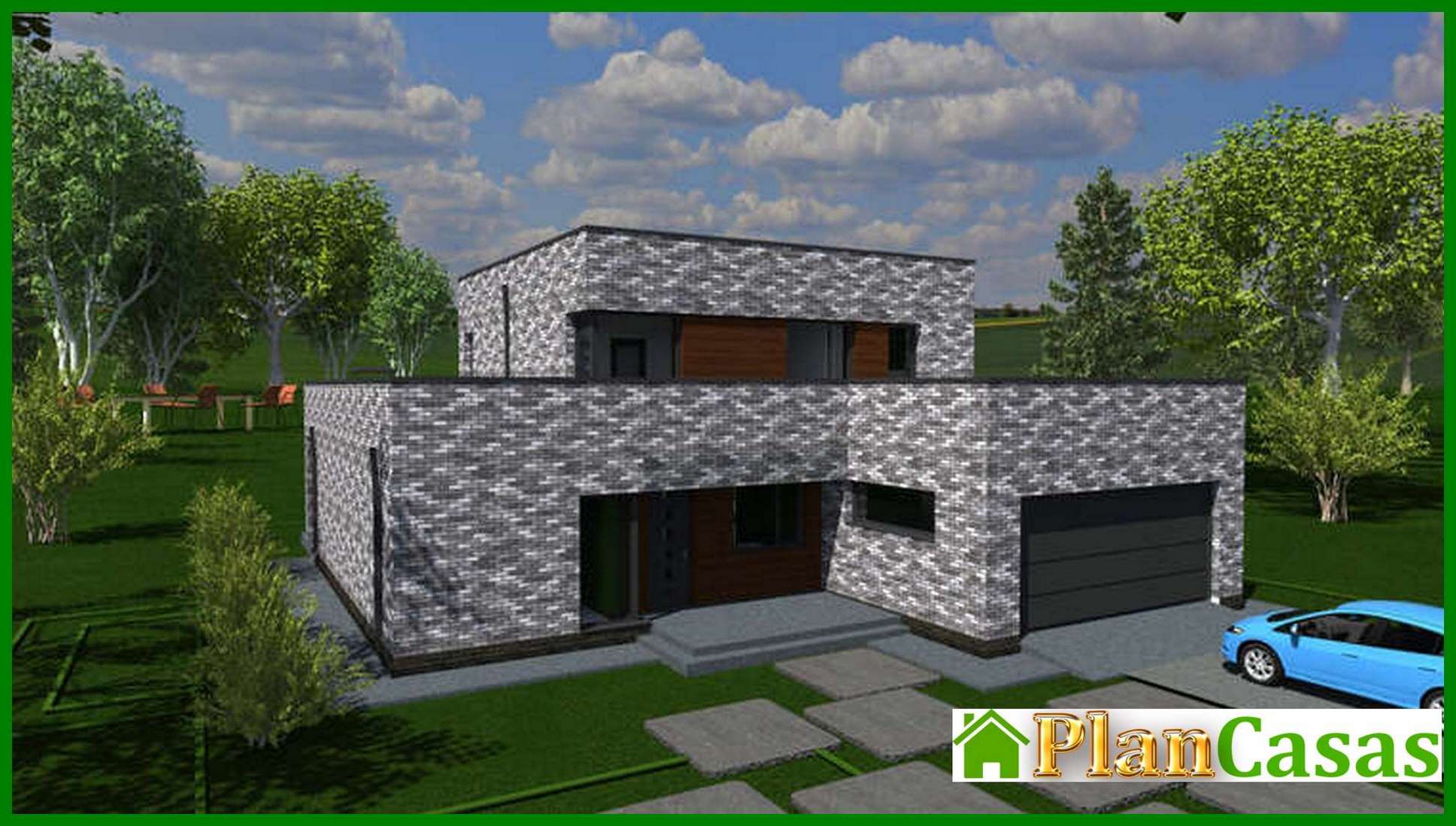 Visualization gallery - The project of a modern two-story cottage with an area of 250 square meters. m in the style of minimalism